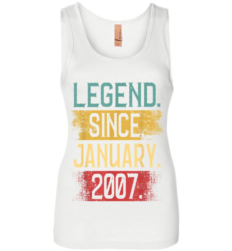 Inktee Store - Legend Since January 2007 13Th Birthday Boys S Womens Jersey Tank Top Image