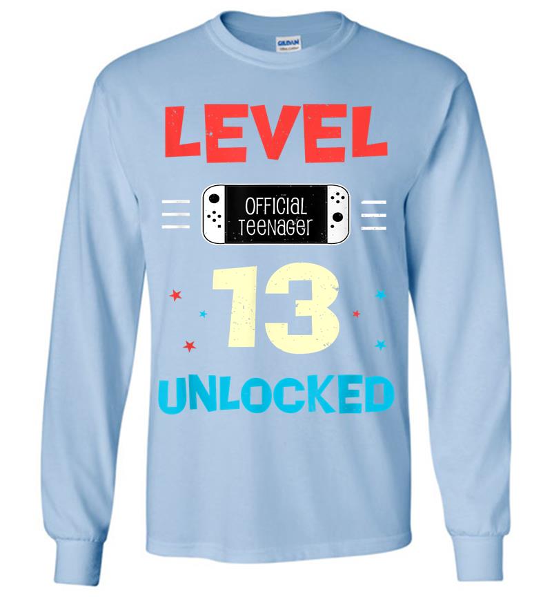 Inktee Store - Level 13 Unlocked Official Nager 13Th Birthday Gamer Long Sleeve T-Shirt Image