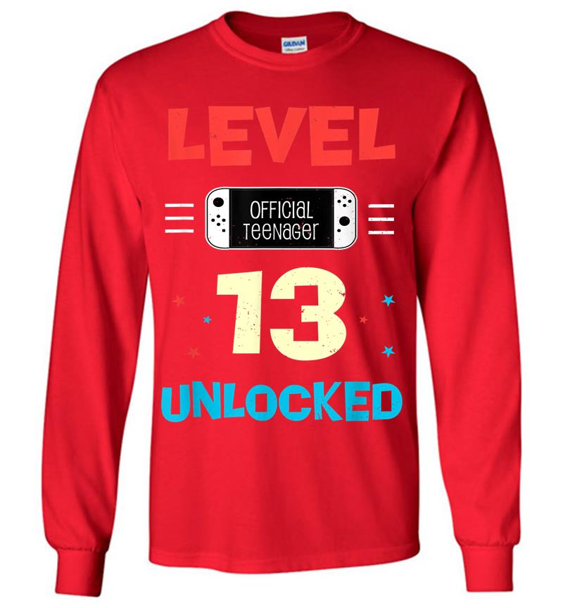 Inktee Store - Level 13 Unlocked Official Nager 13Th Birthday Gamer Long Sleeve T-Shirt Image