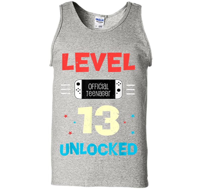 Level 13 Unlocked Official Nager 13th Birthday Gamer Mens Tank Top