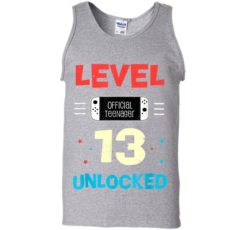 Inktee Store - Level 13 Unlocked Official Nager 13Th Birthday Gamer Mens Tank Top Image