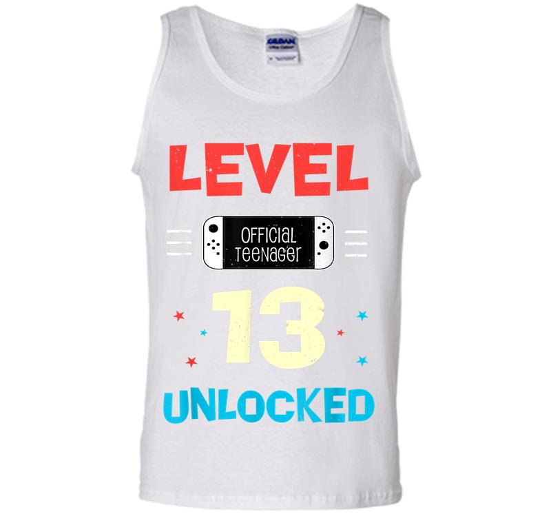Inktee Store - Level 13 Unlocked Official Nager 13Th Birthday Gamer Mens Tank Top Image
