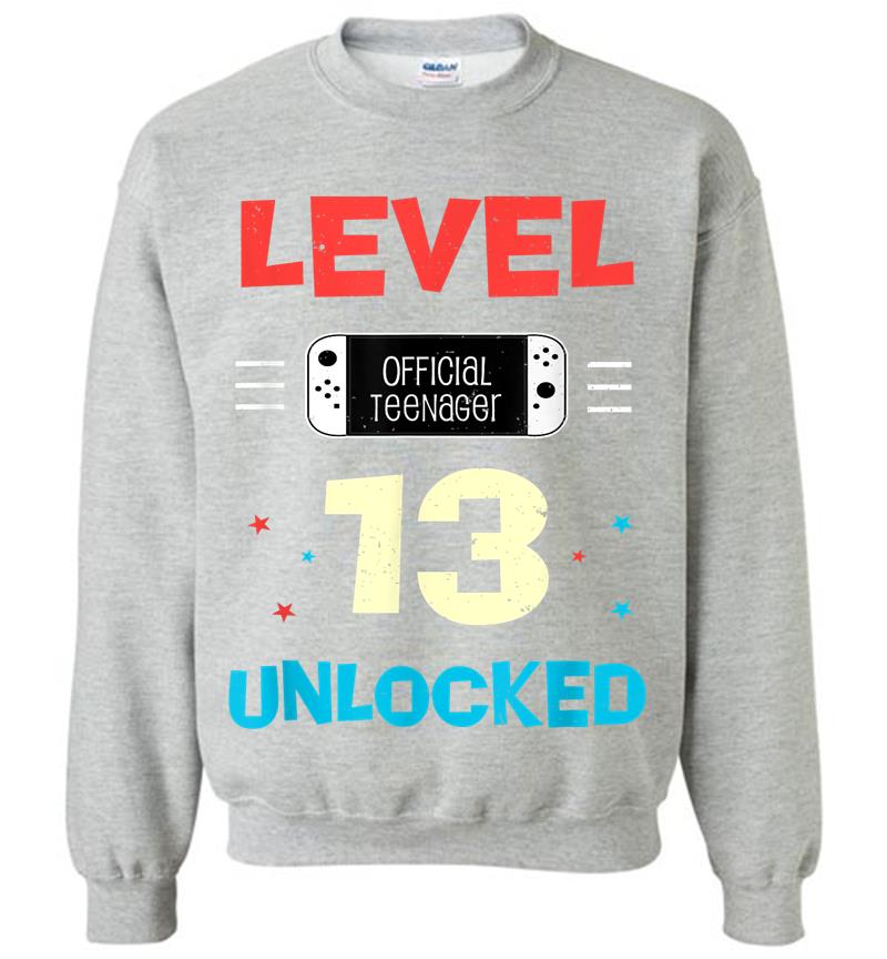 Inktee Store - Level 13 Unlocked Official Nager 13Th Birthday Gamer Sweatshirt Image