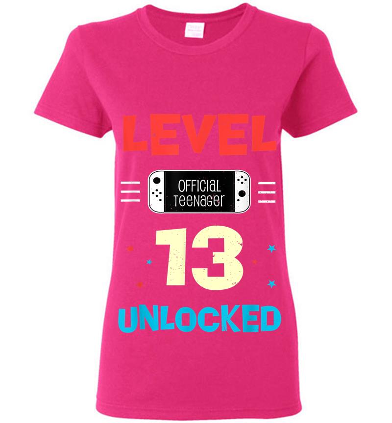 Inktee Store - Level 13 Unlocked Official Nager 13Th Birthday Gamer Womens T-Shirt Image