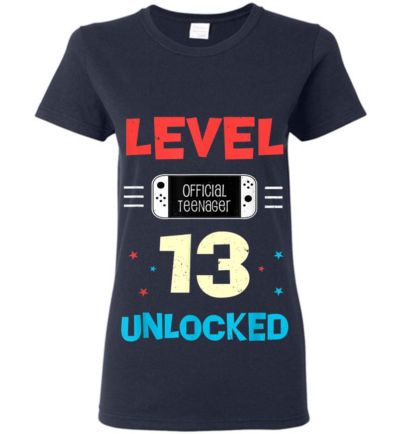 Inktee Store - Level 13 Unlocked Official Nager 13Th Birthday Gamer Womens T-Shirt Image