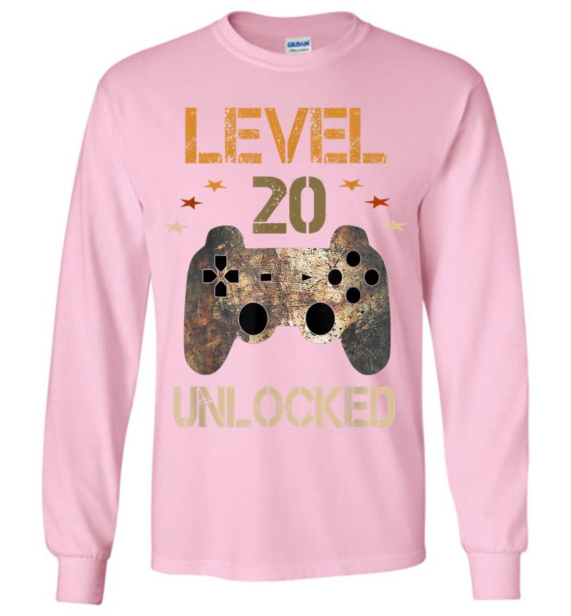 Inktee Store - Level 20 Unlocked Official Youth 20Th Birthday Gamer Long Sleeve T-Shirt Image