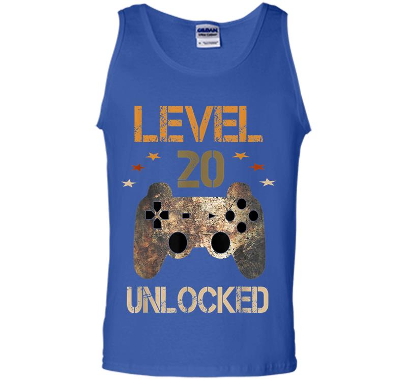 Inktee Store - Level 20 Unlocked Official Youth 20Th Birthday Gamer Mens Tank Top Image