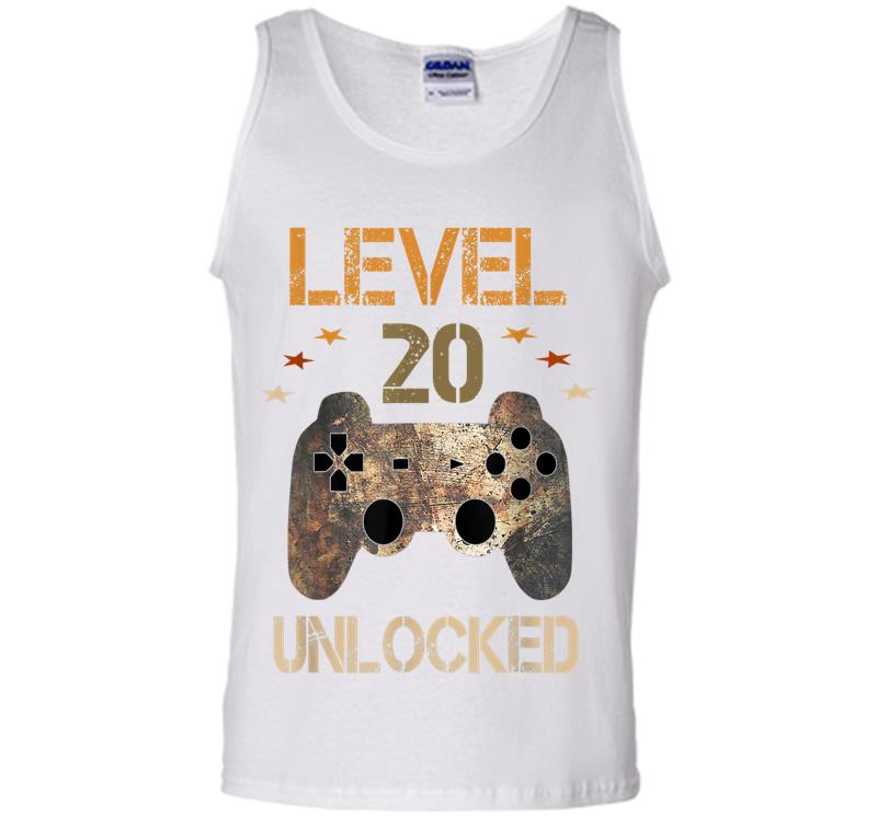 Inktee Store - Level 20 Unlocked Official Youth 20Th Birthday Gamer Mens Tank Top Image