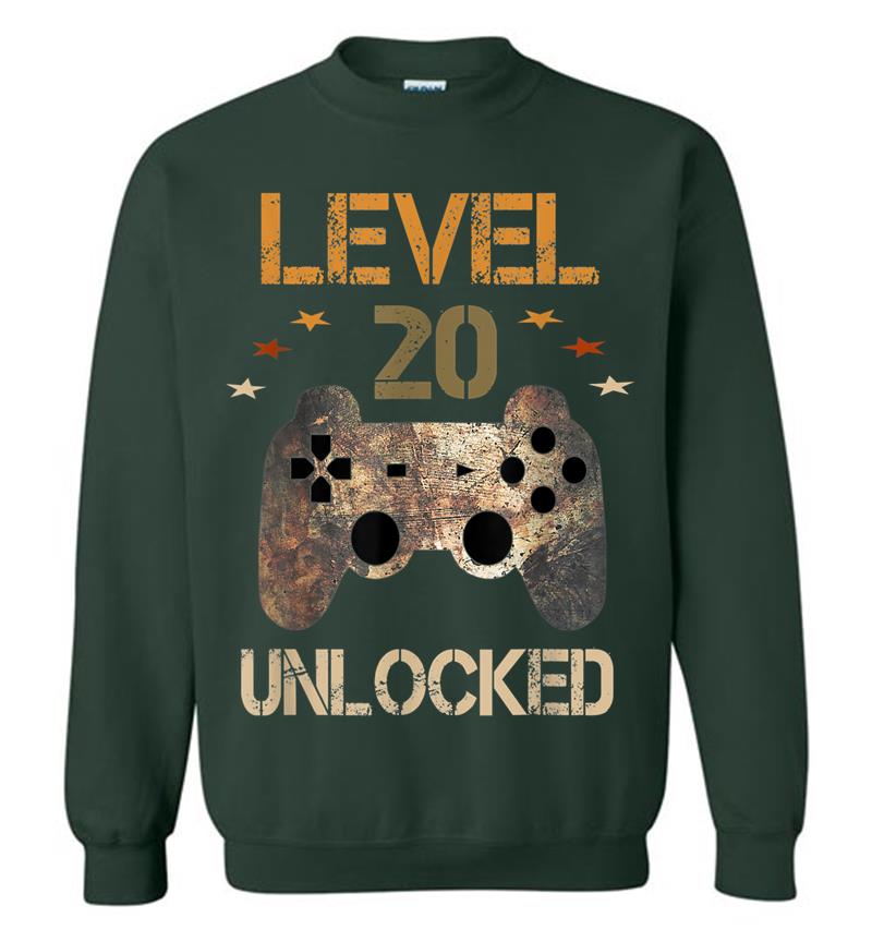 Inktee Store - Level 20 Unlocked Official Youth 20Th Birthday Gamer Sweatshirt Image