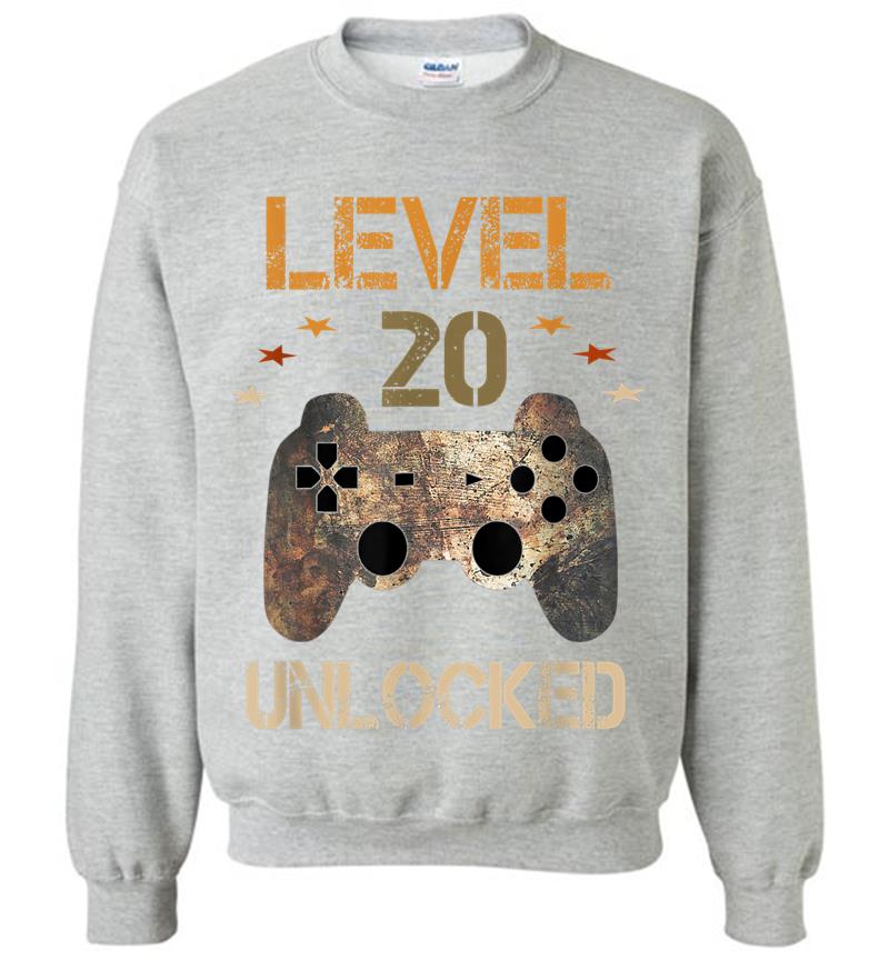 Inktee Store - Level 20 Unlocked Official Youth 20Th Birthday Gamer Sweatshirt Image