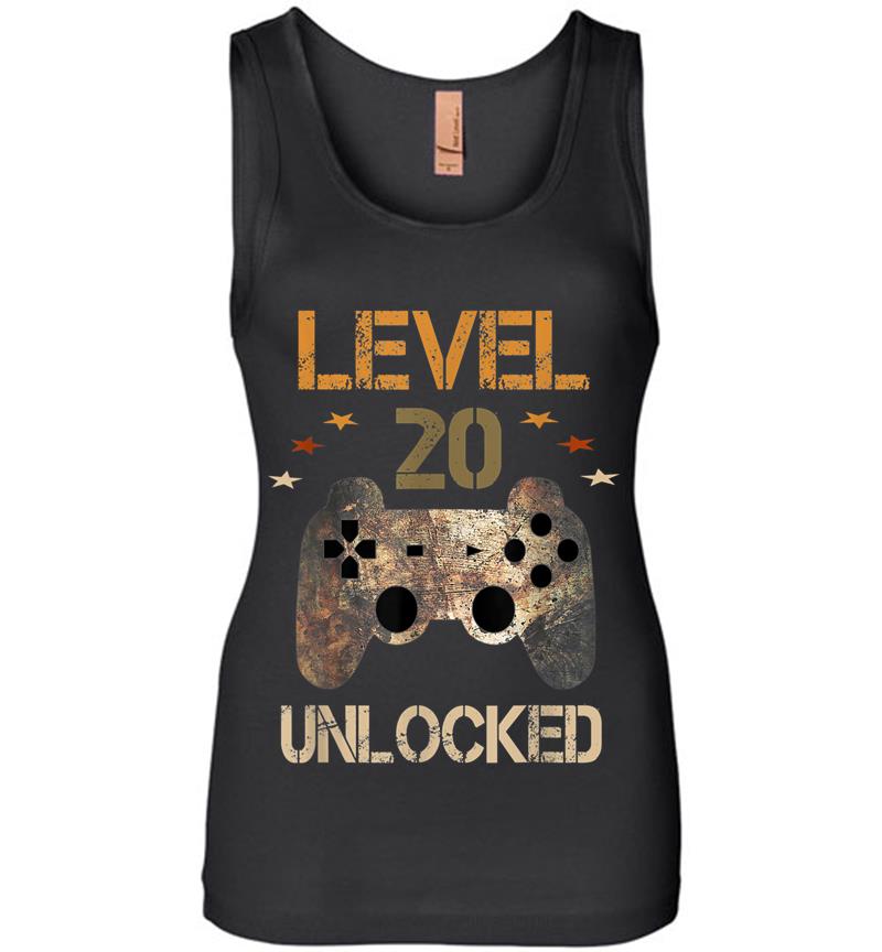Level 20 Unlocked Official Youth 20th Birthday Gamer Womens Jersey Tank Top