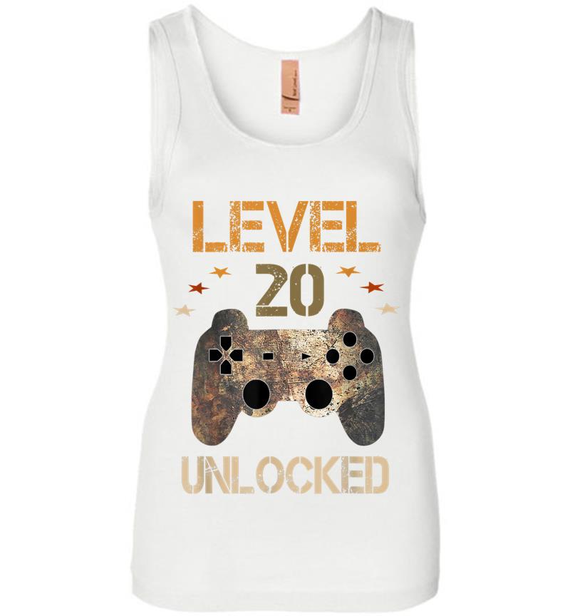 Inktee Store - Level 20 Unlocked Official Youth 20Th Birthday Gamer Womens Jersey Tank Top Image