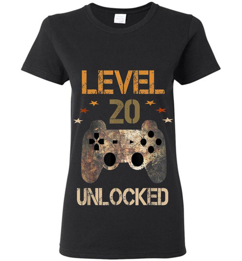 Level 20 Unlocked Official Youth 20th Birthday Gamer Womens T-shirt