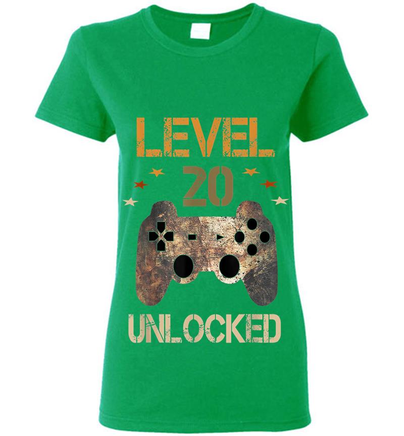 Inktee Store - Level 20 Unlocked Official Youth 20Th Birthday Gamer Womens T-Shirt Image