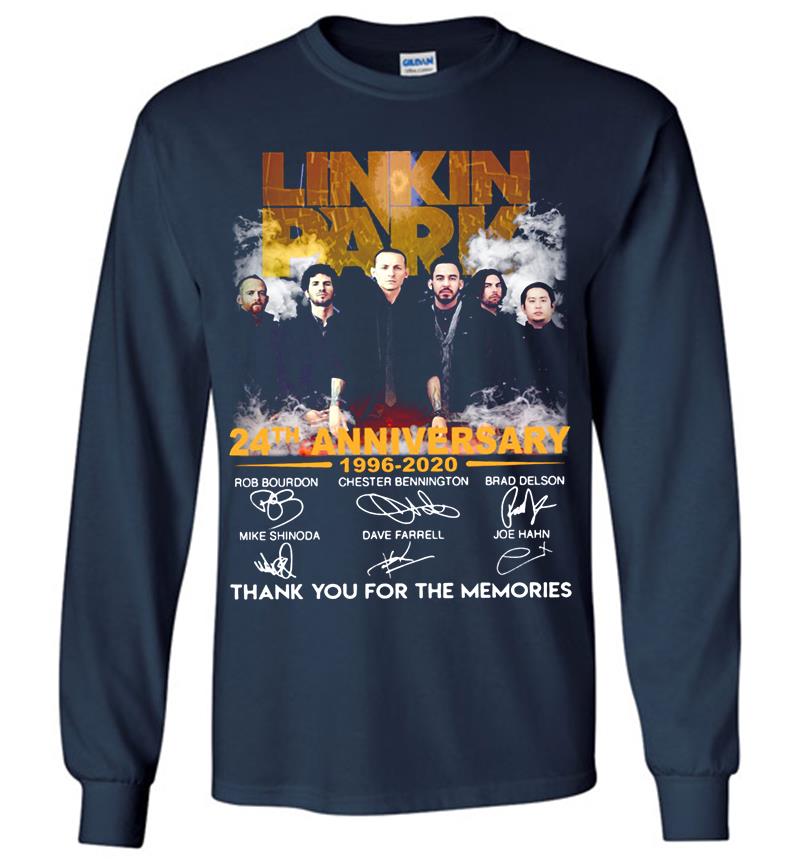Inktee Store - Linkin Park Rock Band 24Th Anniversary 1996-2020 Thank You For The Memories Long Sleeve T-Shirt Image