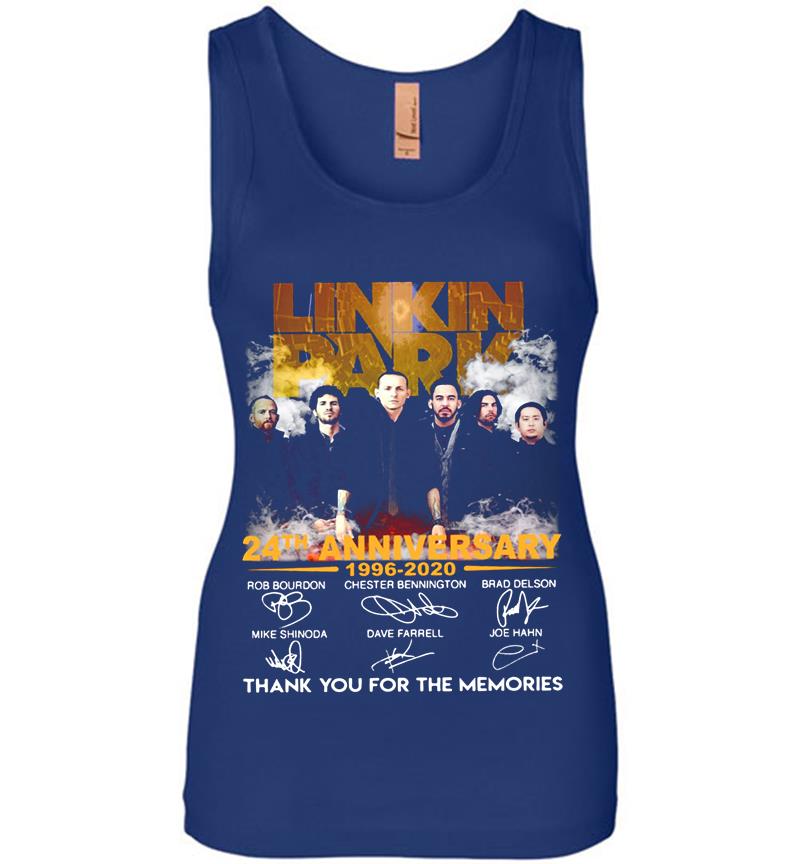 Inktee Store - Linkin Park Rock Band 24Th Anniversary 1996-2020 Thank You For The Memories Womens Jersey Tank Top Image