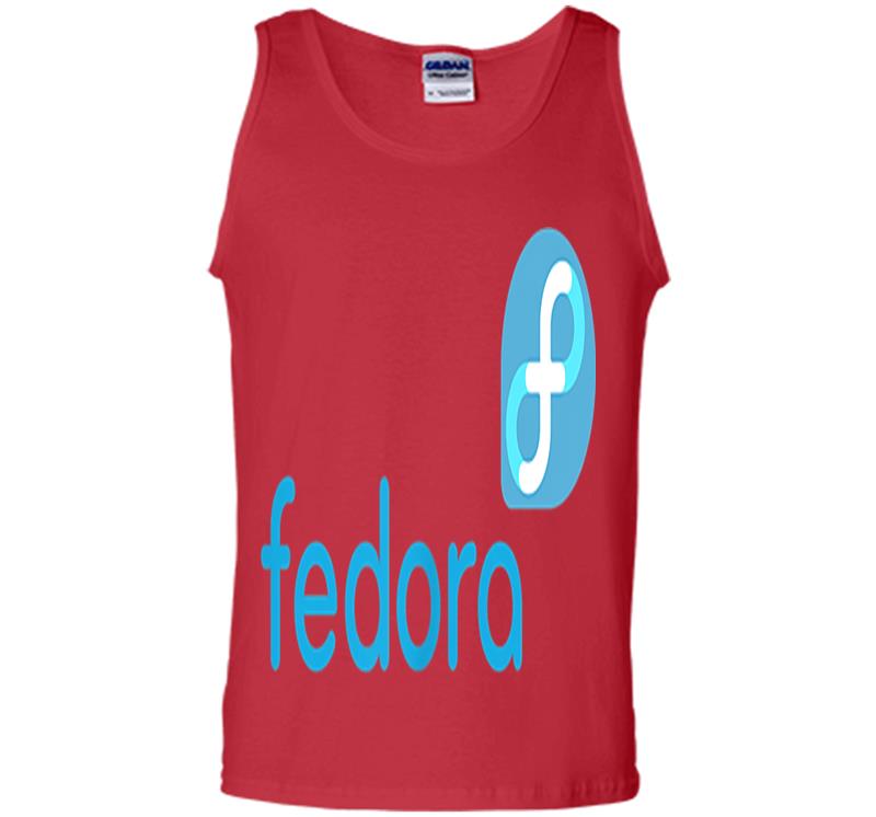 Inktee Store - Linux Fedora New Blue Tagline &Amp; Logo Open Source Os Mens Tank Top Image