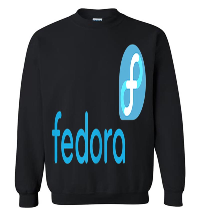 Linux Fedora New Blue Tagline & Logo Open Source Os Sweatshirt