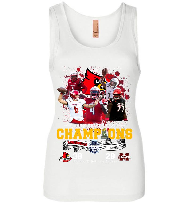 Inktee Store - Louisville Cardinals Vs Mississippi State Bulldogs Champions 2019 Music City Bowl Womens Jersey Tank Top Image