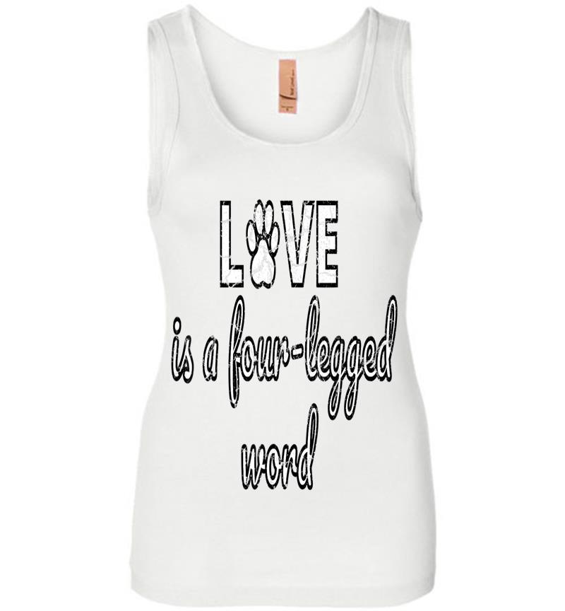 Inktee Store - Love Is A Four Legged Word Womens Jersey Tank Top Image
