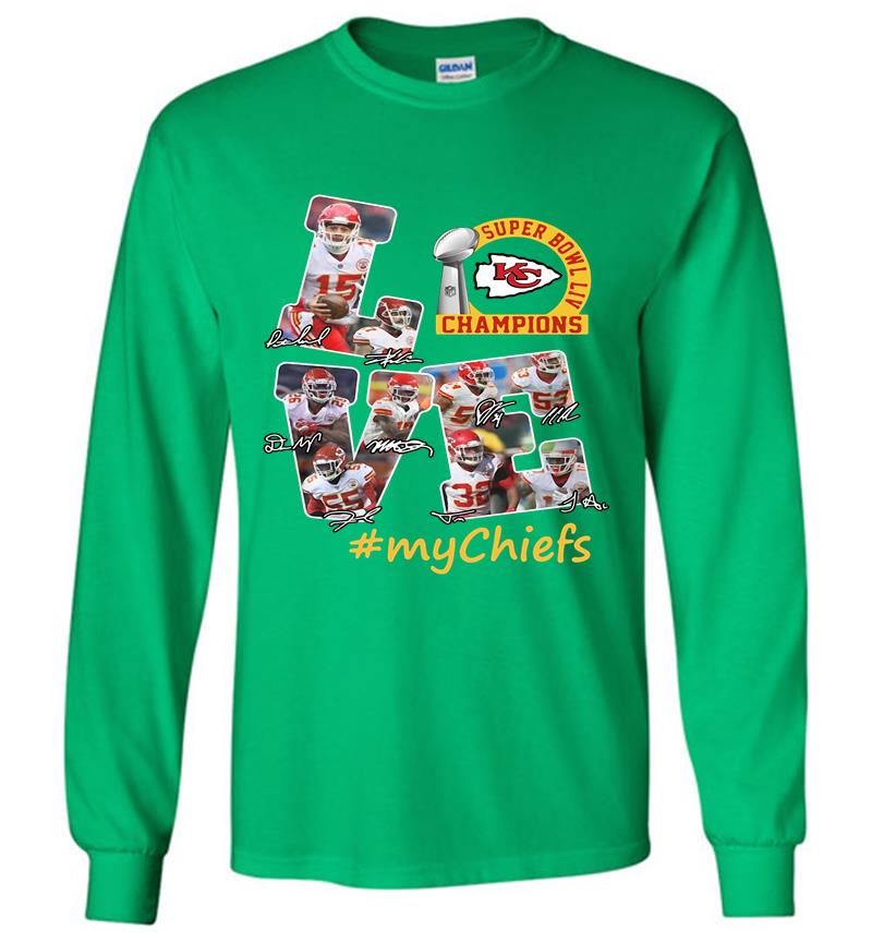Inktee Store - Love Kansas City Chiefs Super Bowl Liv Champions Mychiefs Long Sleeve T-Shirt Image