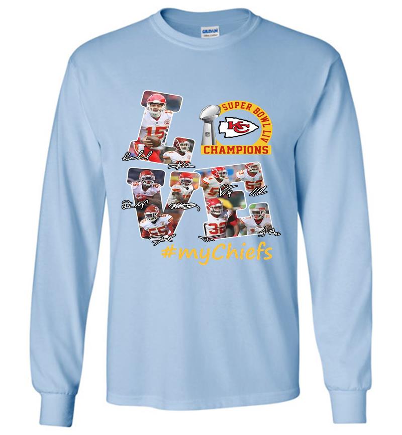 Inktee Store - Love Kansas City Chiefs Super Bowl Liv Champions Mychiefs Long Sleeve T-Shirt Image
