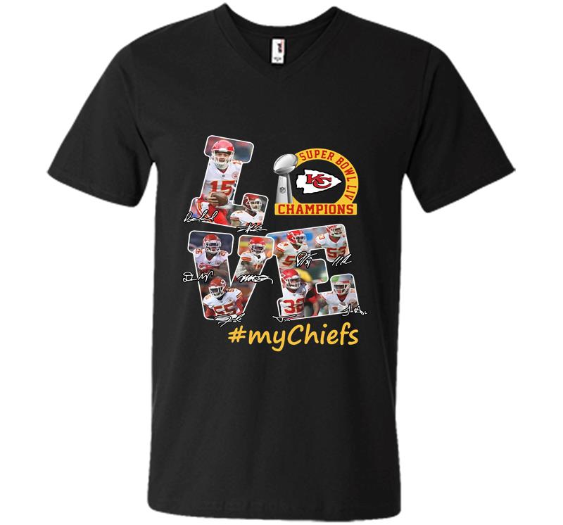 Love Kansas City Chiefs Super Bowl Liv Champions Mychiefs V-neck T-shirt