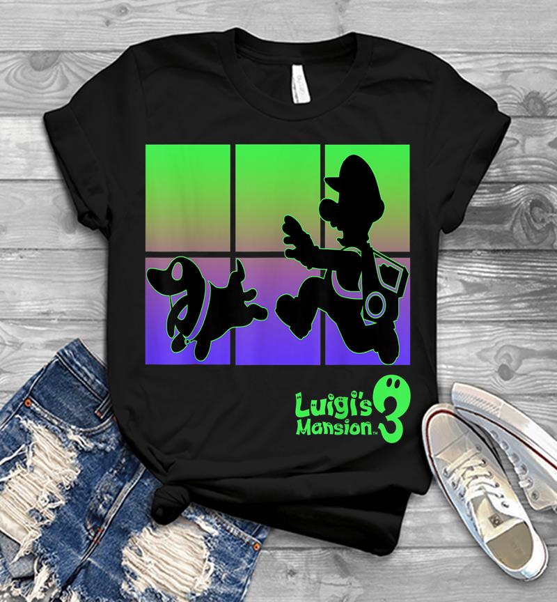 Luigi'S Mansion 3 Luigi And Polterpup Silhouette Mens T-Shirt