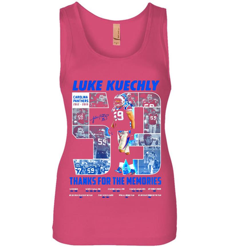 Inktee Store - Luke Kuechly 59 Carolina Panthers 2012-2019 Thanks For The Memories Womens Jersey Tank Top Image