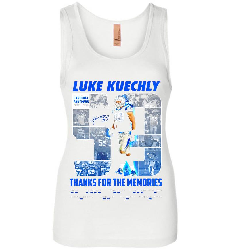 Inktee Store - Luke Kuechly 59 Carolina Panthers 2012-2019 Thanks For The Memories Womens Jersey Tank Top Image