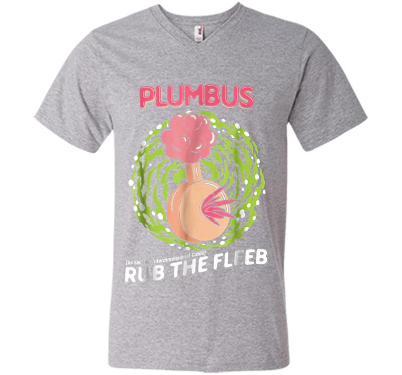 Inktee Store - Mademark X Rick And Morty - Plumbus - Rub The Fleeb V-Neck T-Shirt Image