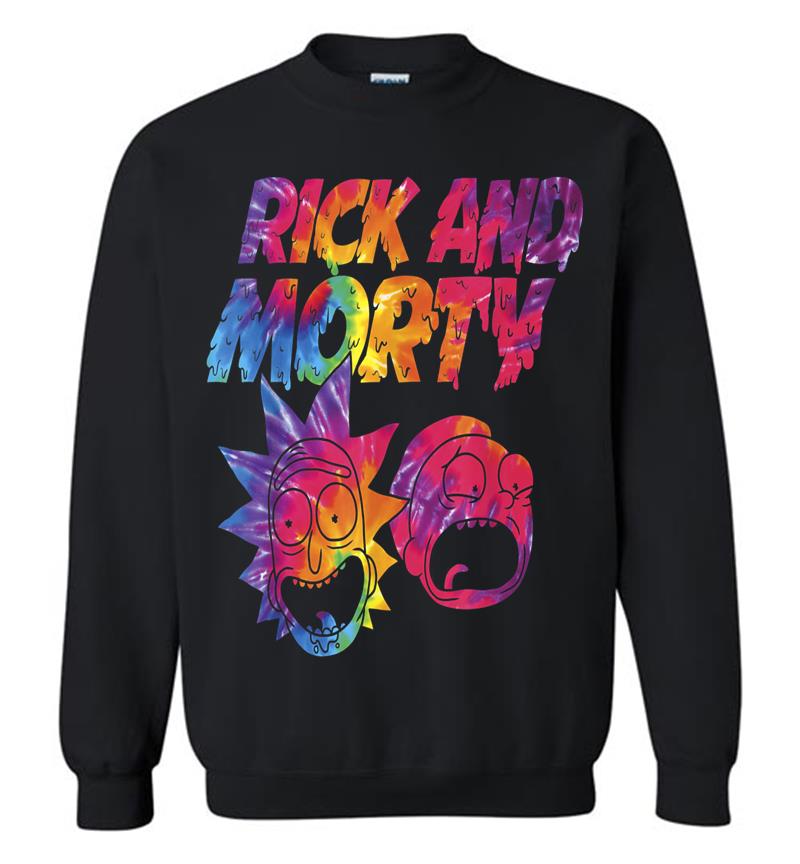 Mademark X Rick And Morty - Rick And Morty Tie Dye Drip Graphic Sweatshirt