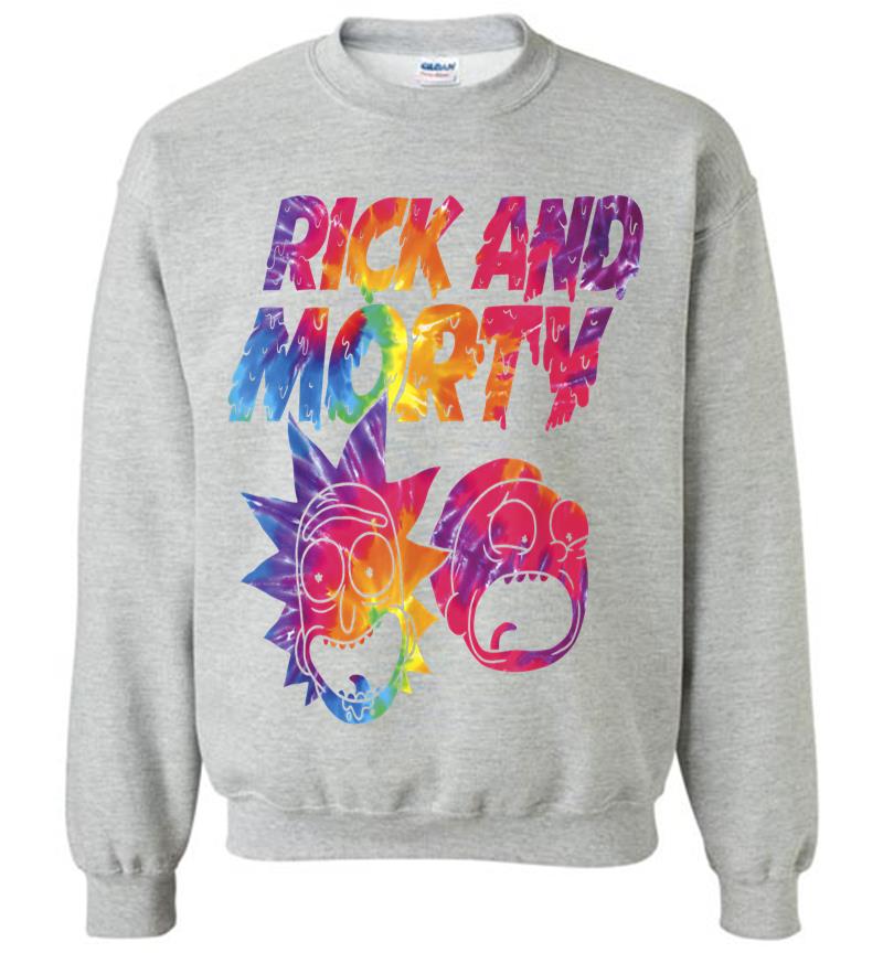 Inktee Store - Mademark X Rick And Morty - Rick And Morty Tie Dye Drip Graphic Sweatshirt Image