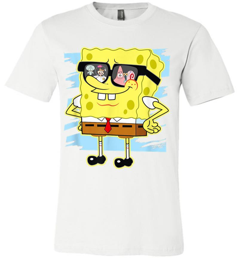 Inktee Store - Mademark X Spongebob Squarepants Spongebob Reflection In Sunglasses Premium T-Shirt Image