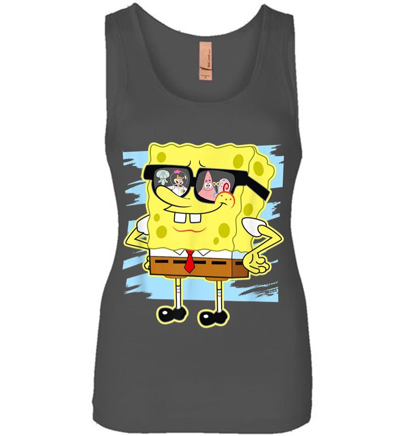 Inktee Store - Mademark X Spongebob Squarepants Spongebob Reflection In Sunglasses Women Jersey Tank Top Image