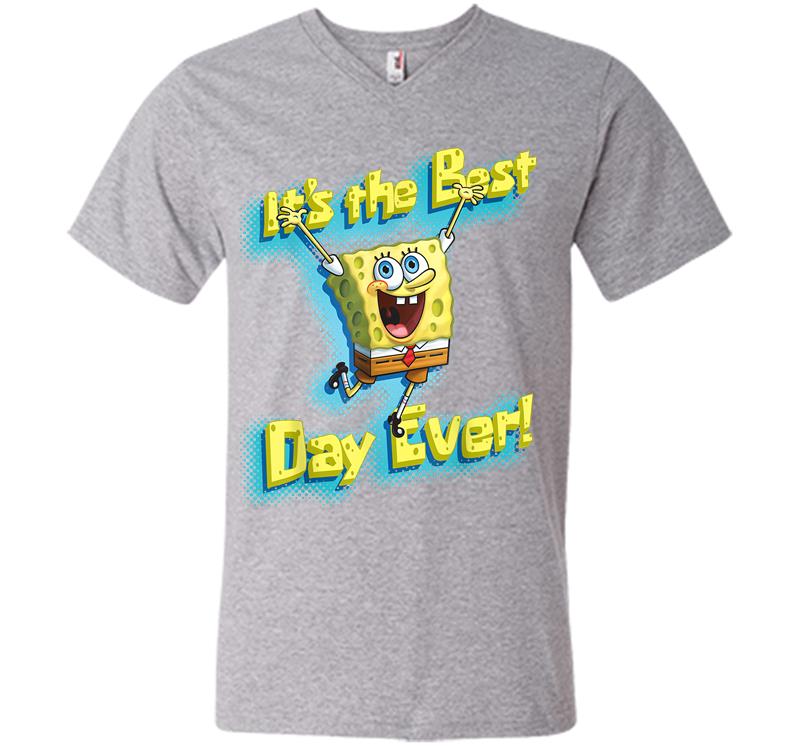 Inktee Store - Mademark X Spongebob Squarepants Spongebob Squarepants Its The Best Day Ever V-Neck T-Shirt Image