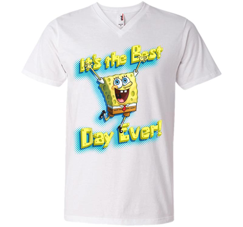 Inktee Store - Mademark X Spongebob Squarepants Spongebob Squarepants Its The Best Day Ever V-Neck T-Shirt Image