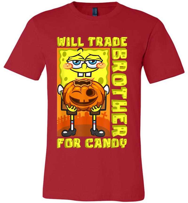 Inktee Store - Mademark X Spongebob Squarepants Spongebob Will Trade Brother For Candy Funny Halloween Gift Premium T-Shirt Image