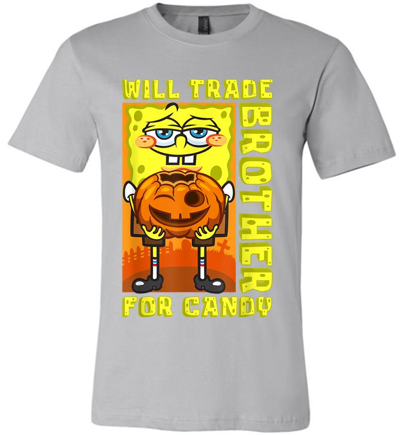 Inktee Store - Mademark X Spongebob Squarepants Spongebob Will Trade Brother For Candy Funny Halloween Gift Premium T-Shirt Image