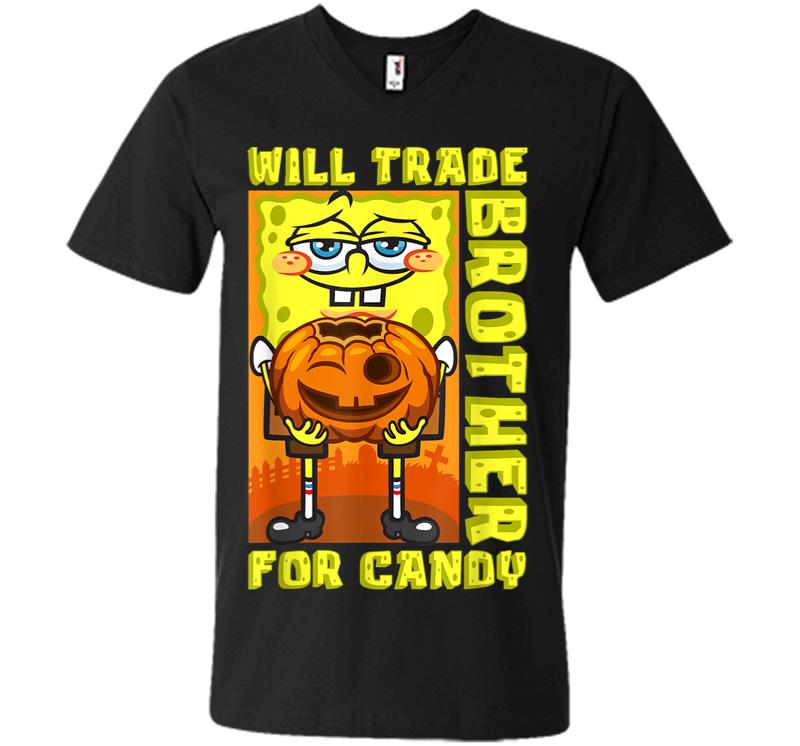 Mademark X SpongeBob SquarePants SpongeBob Will Trade Brother For Candy Funny Halloween Gift V-neck T-shirt