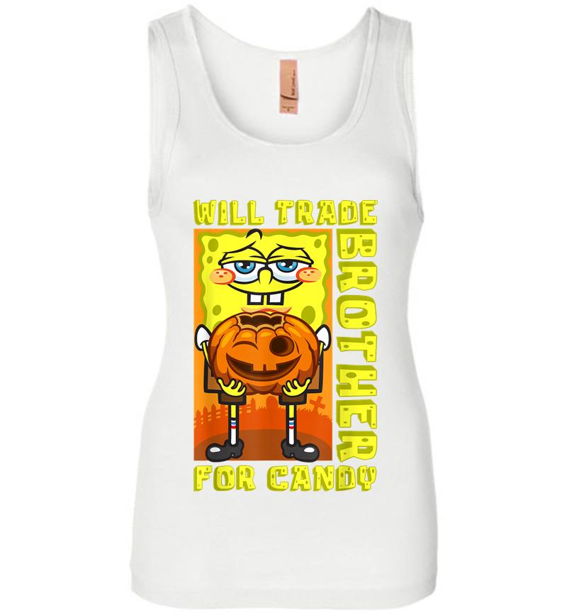 Inktee Store - Mademark X Spongebob Squarepants Spongebob Will Trade Brother For Candy Funny Halloween Gift Women Jersey Tank Top Image