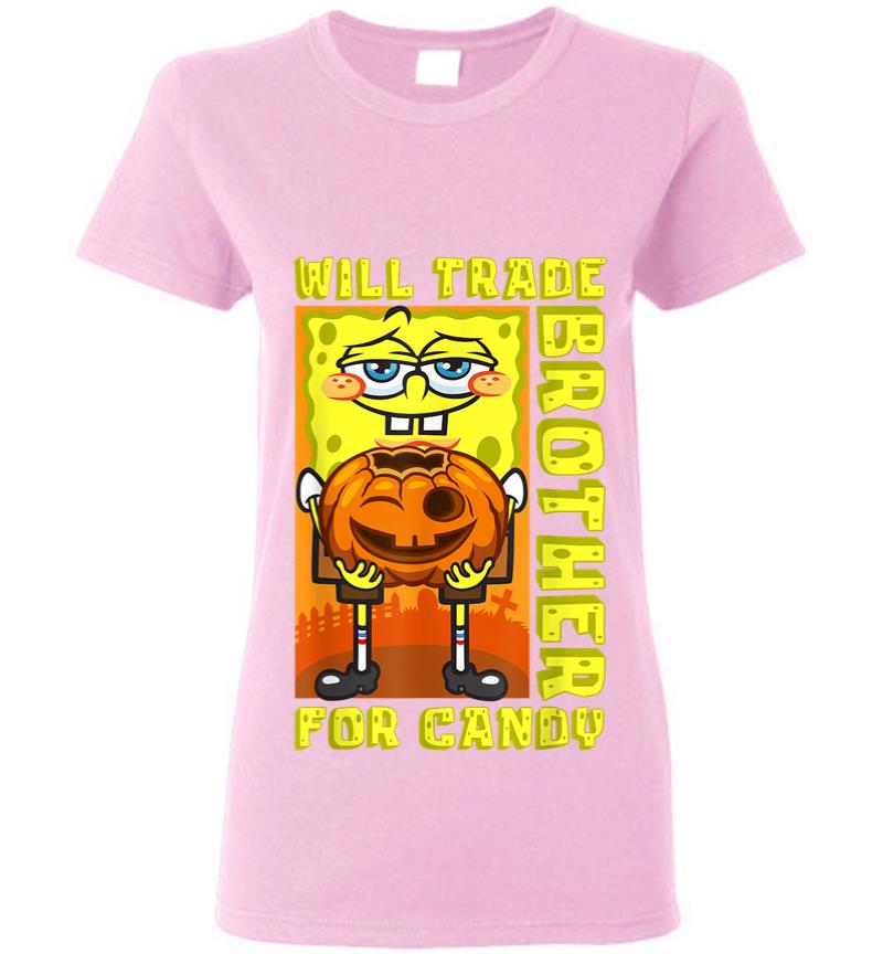 Inktee Store - Mademark X Spongebob Squarepants Spongebob Will Trade Brother For Candy Funny Halloween Gift Women T-Shirt Image