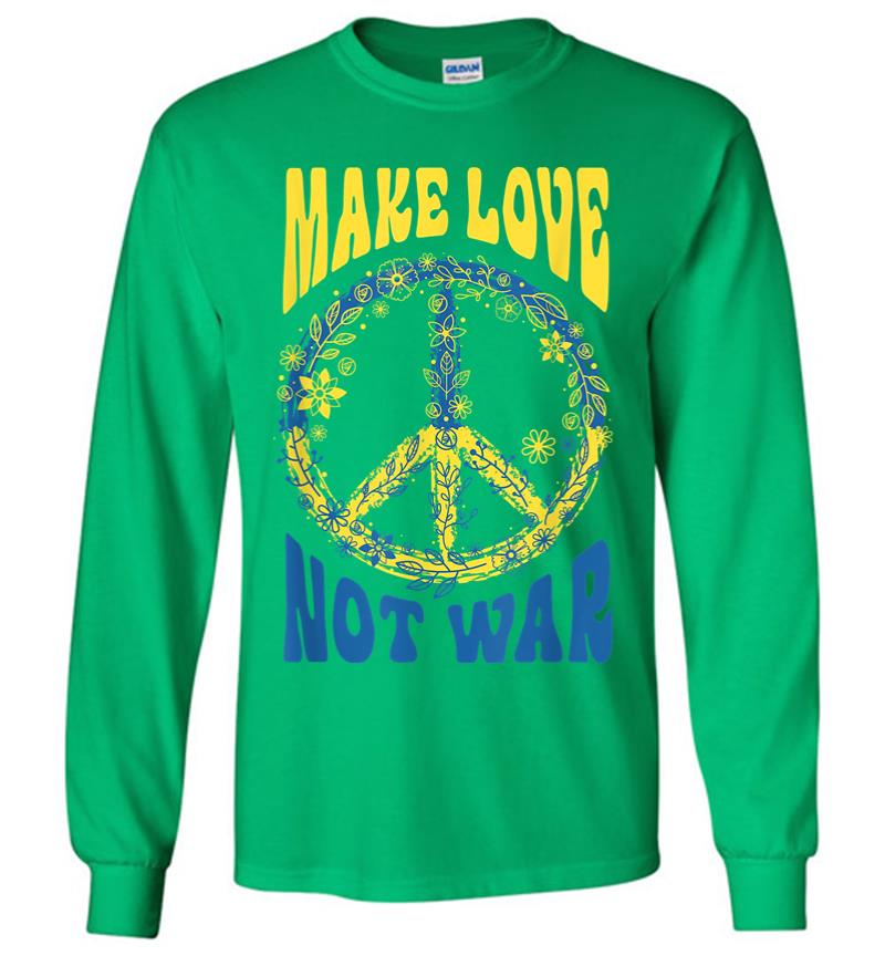 Inktee Store - Make Love Not War Support Ukraine Long Sleeve T-Shirt Image