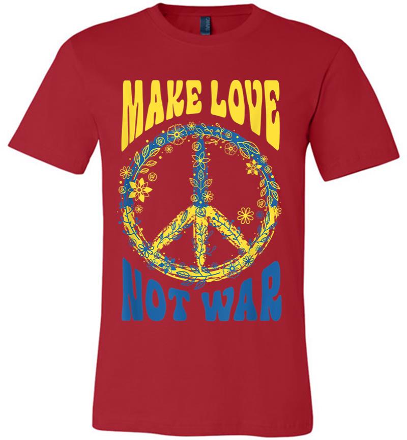 Inktee Store - Make Love Not War Support Ukraine Premium T-Shirt Image