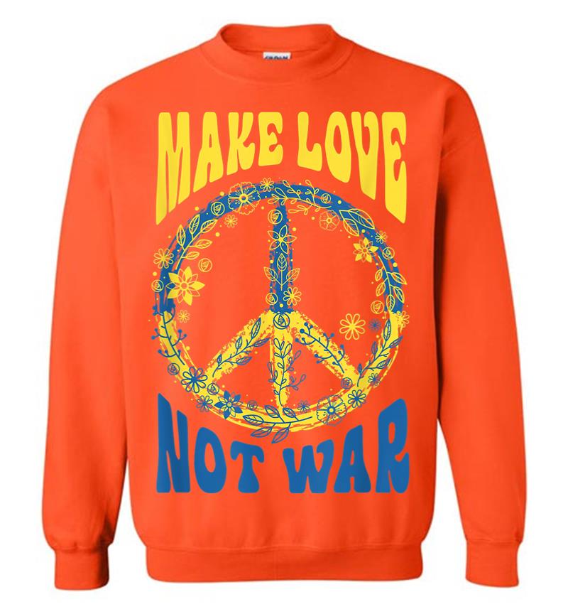Inktee Store - Make Love Not War Support Ukraine Sweatshirt Image