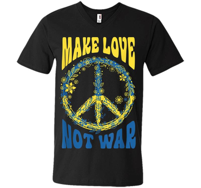 Make Love Not War Support Ukraine V-neck T-shirt