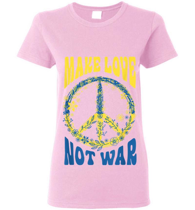 Inktee Store - Make Love Not War Support Ukraine Women T-Shirt Image