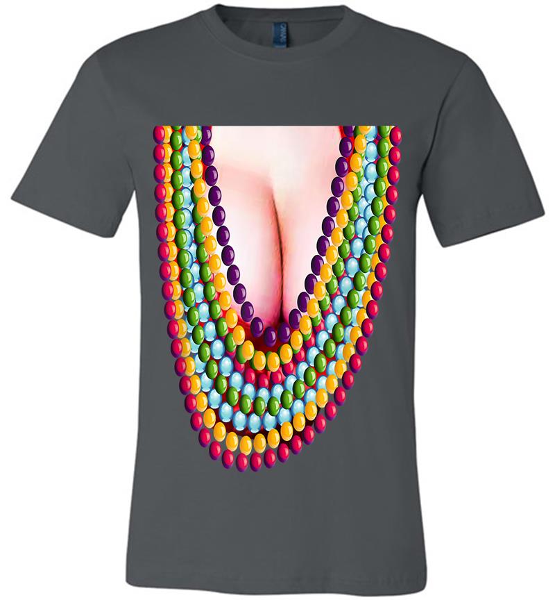 Mardi Gras New Orleans Boob Bead Costume Premium T Shirt Inktee Store 