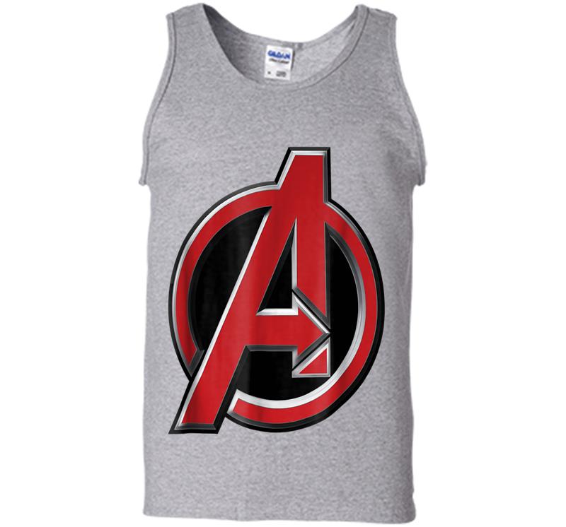 Inktee Store - Marvel Avengers Classic Red Beveled Logo Graphic Mens Tank Top Image