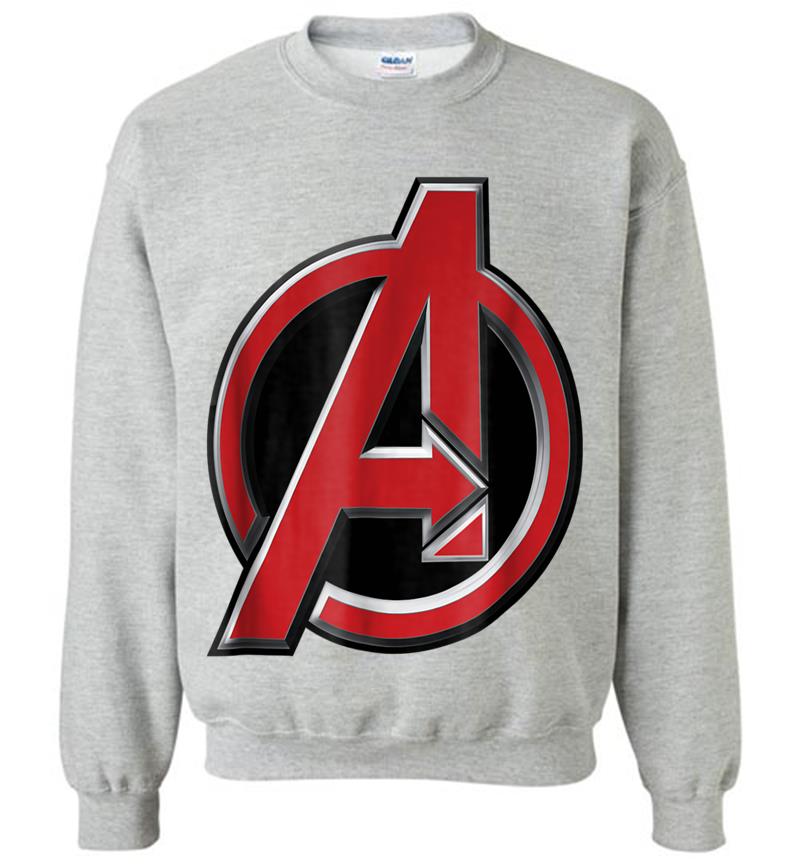 Inktee Store - Marvel Avengers Classic Red Beveled Logo Graphic Sweatshirt Image